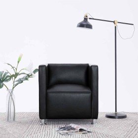 Sillón de cuero sintético negro en Sillones | Comprar online en Foru.es