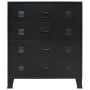 Cajonera metálica de estilo industrial 78x40x93 cm negro de vidaXL, Cajoneras - Ref: Foro24-245963, Precio: 176,89 €, Descuen...