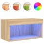 Mueble para TV con luces LED roble Sonoma 60x30x30 cm de , Muebles TV - Ref: Foro24-837131, Precio: 39,80 €, Descuento: %