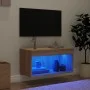 Mueble para TV con luces LED roble Sonoma 60x30x30 cm de , Muebles TV - Ref: Foro24-837131, Precio: 39,80 €, Descuento: %