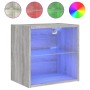 Mesita de noche de pared con luces LED gris Sonoma de , Muebles TV - Ref: Foro24-837074, Precio: 31,36 €, Descuento: %