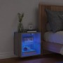 Mesita de noche de pared con luces LED gris Sonoma de , Muebles TV - Ref: Foro24-837074, Precio: 31,36 €, Descuento: %