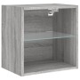 Mesita de noche de pared con luces LED gris Sonoma de , Muebles TV - Ref: Foro24-837074, Precio: 31,36 €, Descuento: %