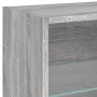 Mesita de noche de pared con luces LED gris Sonoma de , Muebles TV - Ref: Foro24-837074, Precio: 31,36 €, Descuento: %