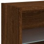 Mesita de noche de pared con luces LED roble marrón de , Muebles TV - Ref: Foro24-837076, Precio: 37,16 €, Descuento: %
