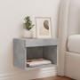 Mesita de noche de pared con luces LED gris hormigón de , Muebles TV - Ref: Foro24-837119, Precio: 28,62 €, Descuento: %