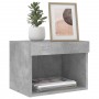 Mesita de noche de pared con luces LED gris hormigón de , Muebles TV - Ref: Foro24-837119, Precio: 28,62 €, Descuento: %