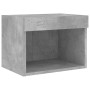 Mesita de noche de pared con luces LED gris hormigón de , Muebles TV - Ref: Foro24-837119, Precio: 28,62 €, Descuento: %
