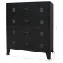 Industrial style metal chest of drawers 78x40x93 cm black by vidaXL, Drawers - Ref: Foro24-245963, Price: 173,20 €, Discount: %