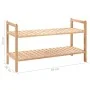 Zapatero de madera maciza de nogal 69x26x40 cm de vidaXL, Zapateros y organizadores de calzado - Ref: Foro24-247102, Precio: ...
