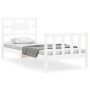 Estructura de cama con cabecero madera maciza blanco 100x200 cm de , Camas y somieres - Ref: Foro24-3192547, Precio: 135,88 €...
