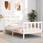 Estructura de cama con cabecero madera maciza blanco 100x200 cm de , Camas y somieres - Ref: Foro24-3192547, Precio: 135,88 €...