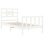 Estructura de cama con cabecero madera maciza blanco 100x200 cm de , Camas y somieres - Ref: Foro24-3192547, Precio: 135,88 €...