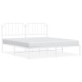 Estructura de cama de metal con cabecero blanco 183x213 cm de , Camas y somieres - Ref: Foro24-373941, Precio: 101,00 €, Desc...