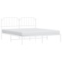 Estructura de cama de metal con cabecero blanco 183x213 cm de , Camas y somieres - Ref: Foro24-373941, Precio: 101,00 €, Desc...