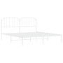 Estructura de cama de metal con cabecero blanco 183x213 cm de , Camas y somieres - Ref: Foro24-373941, Precio: 101,00 €, Desc...
