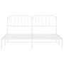 Estructura de cama de metal con cabecero blanco 183x213 cm de , Camas y somieres - Ref: Foro24-373941, Precio: 101,00 €, Desc...
