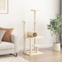Rascador para gatos con postes de sisal color crema 136 cm de , Mobiliario para gatos - Ref: Foro24-172091, Precio: 48,74 €, ...