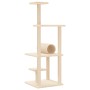 Rascador para gatos con postes de sisal color crema 136 cm de , Mobiliario para gatos - Ref: Foro24-172091, Precio: 48,74 €, ...