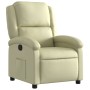 Sillón reclinable de cuero auténtico crema de , Sillones - Ref: Foro24-371791, Precio: 336,13 €, Descuento: %