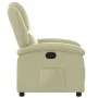 Sillón reclinable de cuero auténtico crema de , Sillones - Ref: Foro24-371791, Precio: 307,84 €, Descuento: %
