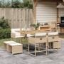 Set comedor de jardín 9 pzas con cojines ratán sintético beige en Conjuntos de jardín | Comprar online en Foru.es