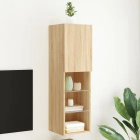 Mueble para TV con luces LED roble Sonoma 30,5x30x102 cm de , Muebles TV - Ref: Foro24-837019, Precio: 55,99 €, Descuento: %