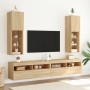 Mueble para TV con luces LED roble Sonoma 30,5x30x102 cm de , Muebles TV - Ref: Foro24-837019, Precio: 56,81 €, Descuento: %