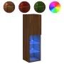 Mueble para TV con luces LED roble marrón 30,5x30x102 cm de , Muebles TV - Ref: Foro24-837027, Precio: 59,96 €, Descuento: %