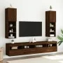 Mueble para TV con luces LED roble marrón 30,5x30x102 cm de , Muebles TV - Ref: Foro24-837027, Precio: 59,96 €, Descuento: %