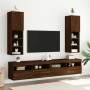 Mueble para TV con luces LED roble marrón 30,5x30x102 cm de , Muebles TV - Ref: Foro24-837027, Precio: 60,89 €, Descuento: %