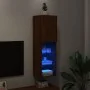 Mueble para TV con luces LED roble marrón 30,5x30x102 cm de , Muebles TV - Ref: Foro24-837027, Precio: 59,96 €, Descuento: %