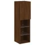 Mueble para TV con luces LED roble marrón 30,5x30x102 cm de , Muebles TV - Ref: Foro24-837027, Precio: 59,96 €, Descuento: %