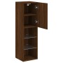 Mueble para TV con luces LED roble marrón 30,5x30x102 cm de , Muebles TV - Ref: Foro24-837027, Precio: 60,89 €, Descuento: %