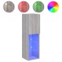 Mueble para TV con luces LED gris Sonoma 30,5x30x102 cm de , Muebles TV - Ref: Foro24-837025, Precio: 64,40 €, Descuento: %