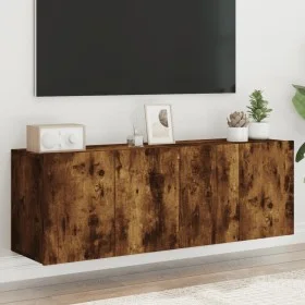 Wall TV cabinets 2 units smoked oak 60x30x41 cm by , TV Furniture - Ref: Foro24-836947, Price: 62,70 €, Discount: %