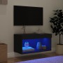 Mueble para TV con luces LED negro 60x30x30 cm de , Muebles TV - Ref: Foro24-837129, Precio: 45,23 €, Descuento: %