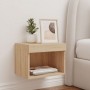 Mesita de noche de pared con luces LED roble Sonoma de , Muebles TV - Ref: Foro24-837117, Precio: 28,62 €, Descuento: %