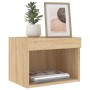 Mesita de noche de pared con luces LED roble Sonoma de , Muebles TV - Ref: Foro24-837117, Precio: 28,62 €, Descuento: %
