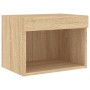 Mesita de noche de pared con luces LED roble Sonoma de , Muebles TV - Ref: Foro24-837117, Precio: 28,62 €, Descuento: %