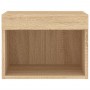 Mesita de noche de pared con luces LED roble Sonoma de , Muebles TV - Ref: Foro24-837117, Precio: 28,62 €, Descuento: %