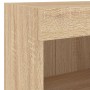 Mesita de noche de pared con luces LED roble Sonoma de , Muebles TV - Ref: Foro24-837117, Precio: 28,62 €, Descuento: %