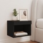 Mesita de noche de pared con luces LED negro de , Muebles TV - Ref: Foro24-837115, Precio: 30,50 €, Descuento: %