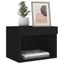 Mesita de noche de pared con luces LED negro de , Muebles TV - Ref: Foro24-837115, Precio: 30,50 €, Descuento: %