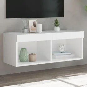 Mueble para TV con luces LED blanco 80x30x30 cm de , Muebles TV - Ref: Foro24-837141, Precio: 43,03 €, Descuento: %
