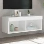 Mueble para TV con luces LED blanco 80x30x30 cm de , Muebles TV - Ref: Foro24-837141, Precio: 43,03 €, Descuento: %
