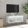 Mueble para TV con luces LED blanco 80x30x30 cm de , Muebles TV - Ref: Foro24-837141, Precio: 43,03 €, Descuento: %