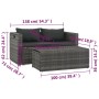 Set de salón para jardín 6 pzs y cojines ratán sintético gris de vidaXL, Conjuntos de jardín - Ref: Foro24-44722, Precio: 584...