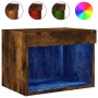 Mesitas de noche de pared con luces LED 2 uds roble ahumado de , Muebles TV - Ref: Foro24-837122, Precio: 43,10 €, Descuento: %