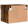 Mesitas de noche de pared con luces LED 2 uds roble ahumado de , Muebles TV - Ref: Foro24-837122, Precio: 43,10 €, Descuento: %